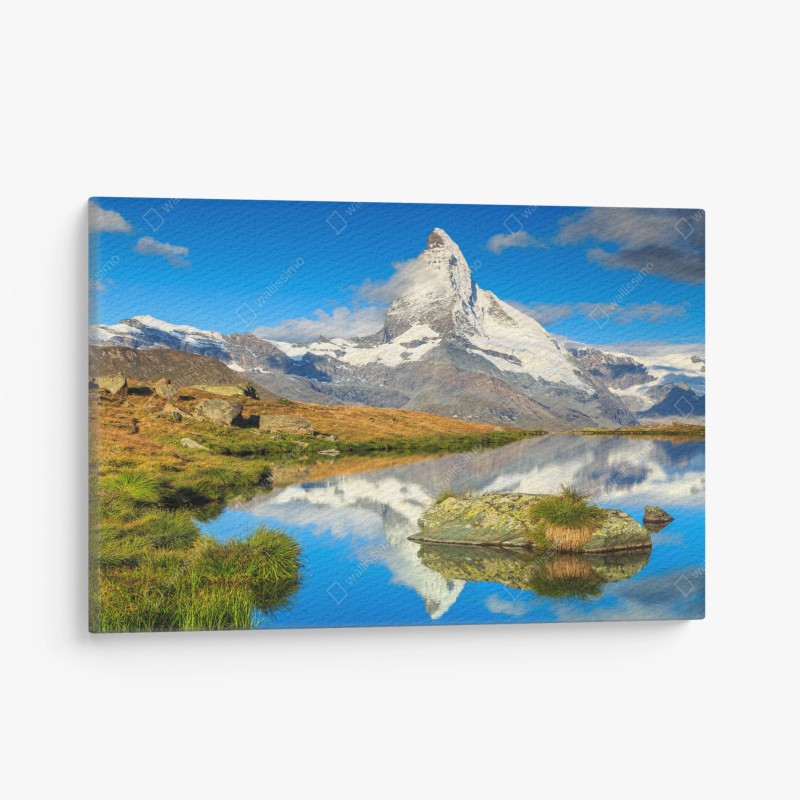 Leinwandbild majestätischer Matterhorn-spiegel im alpensee