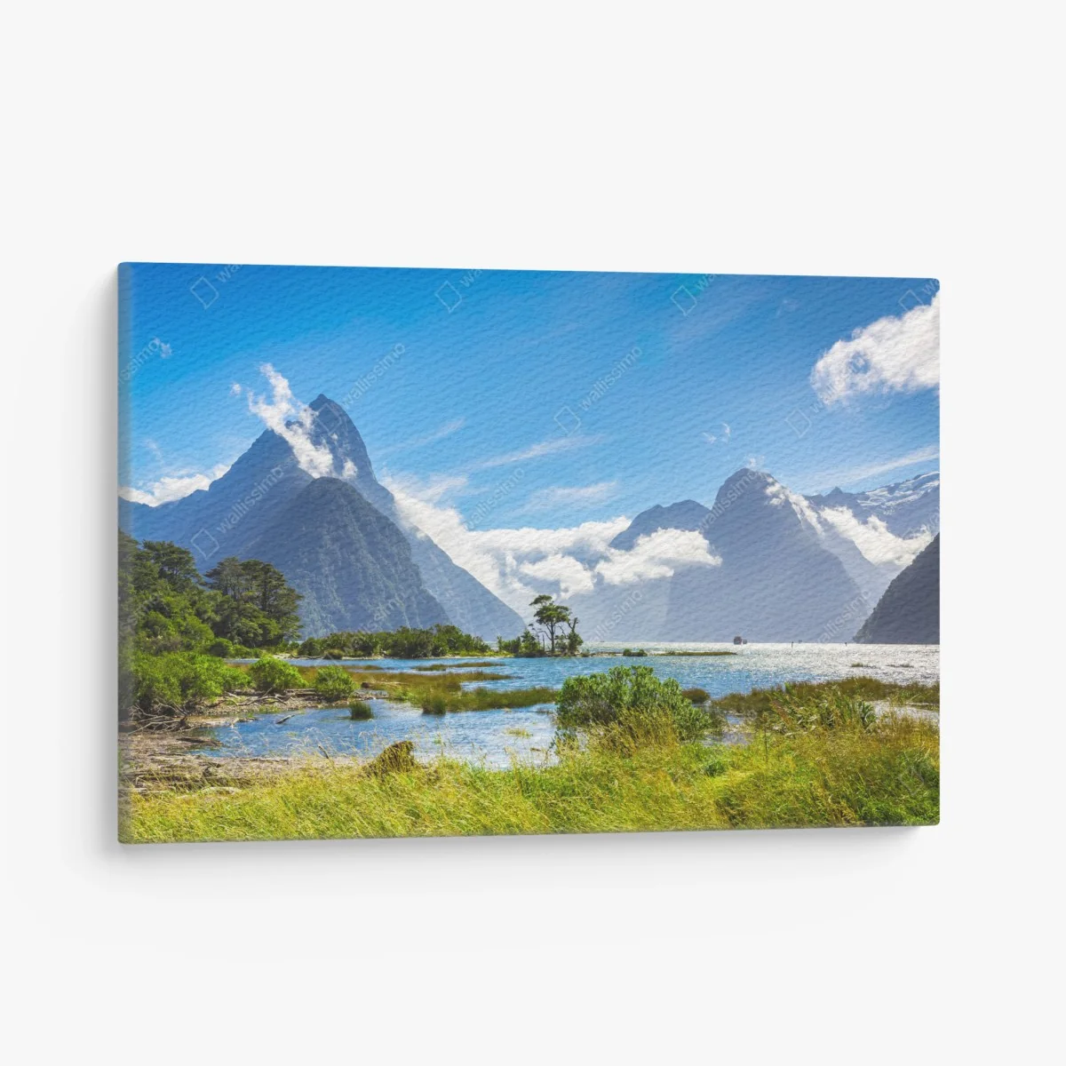 Leinwandbild malerische berglandschaft am fjord – Wallnifity® Leinwandbild malerische berglandschaft am fjord – Wallnifity®