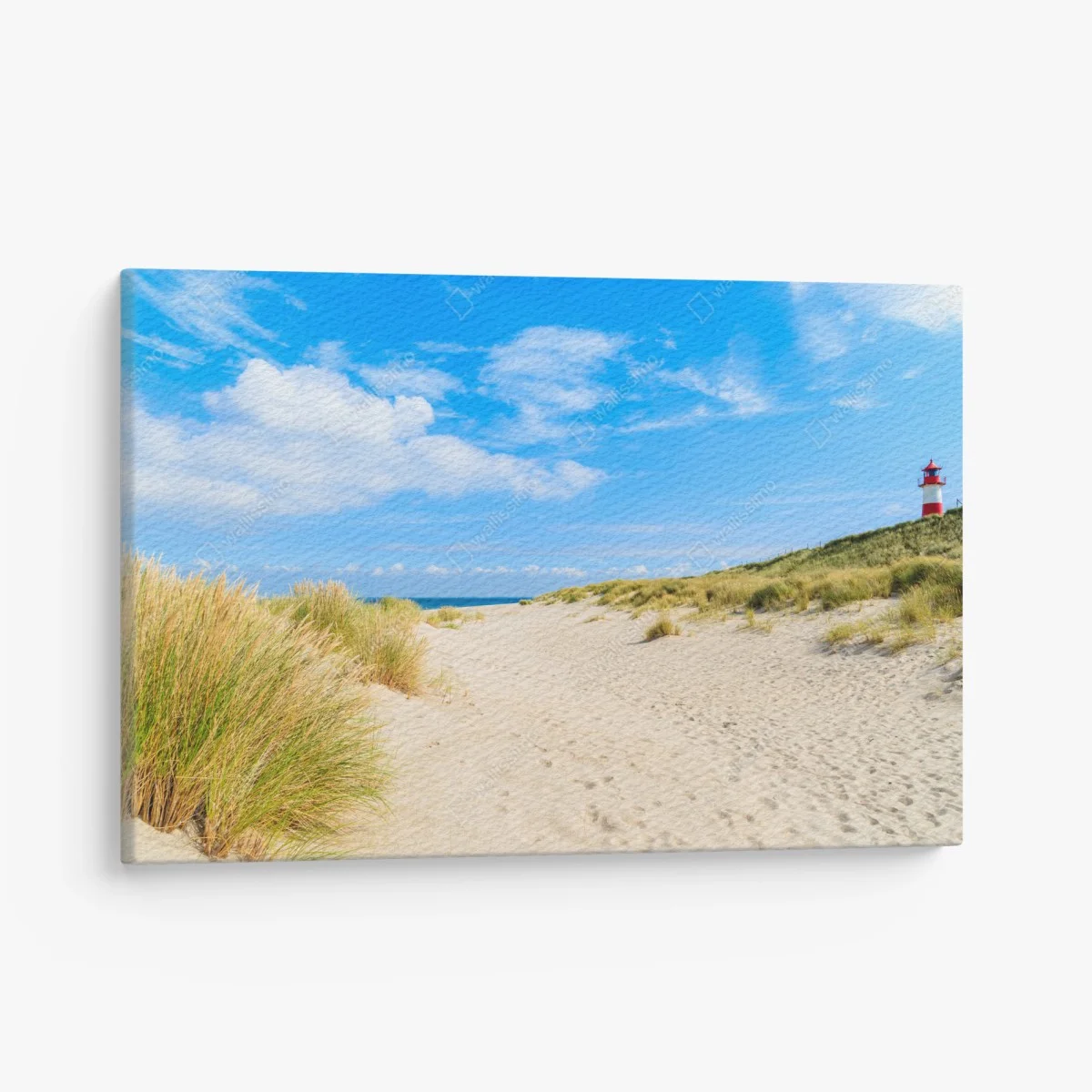 Leinwandbild ruhige dünen Sylt mit leuchtturm – Wallnifity® Leinwandbild ruhige dünen Sylt mit leuchtturm – Wallnifity®