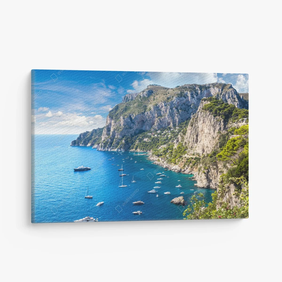 Leinwandbild Capri sommerküste mit klippen – Wallnifity® Leinwandbild Capri sommerküste mit klippen – Wallnifity®