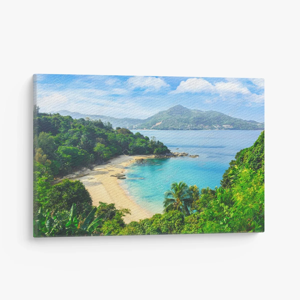 Leinwandbild tropische türkisbucht mit palmen – Wallnifity®
