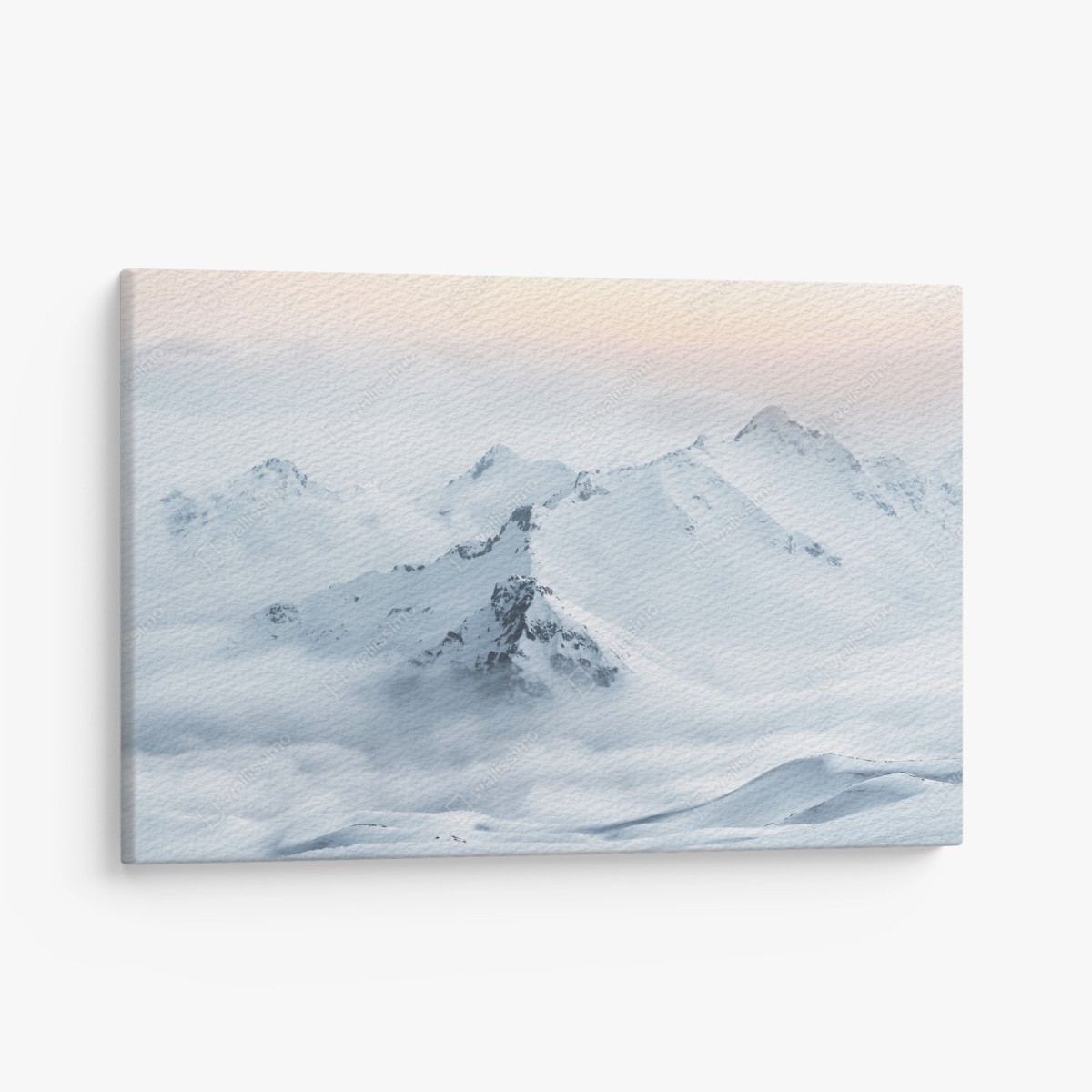 Leinwandbild verschneite gipfel des Kaukasus im dämmerlicht – Wallnifity®