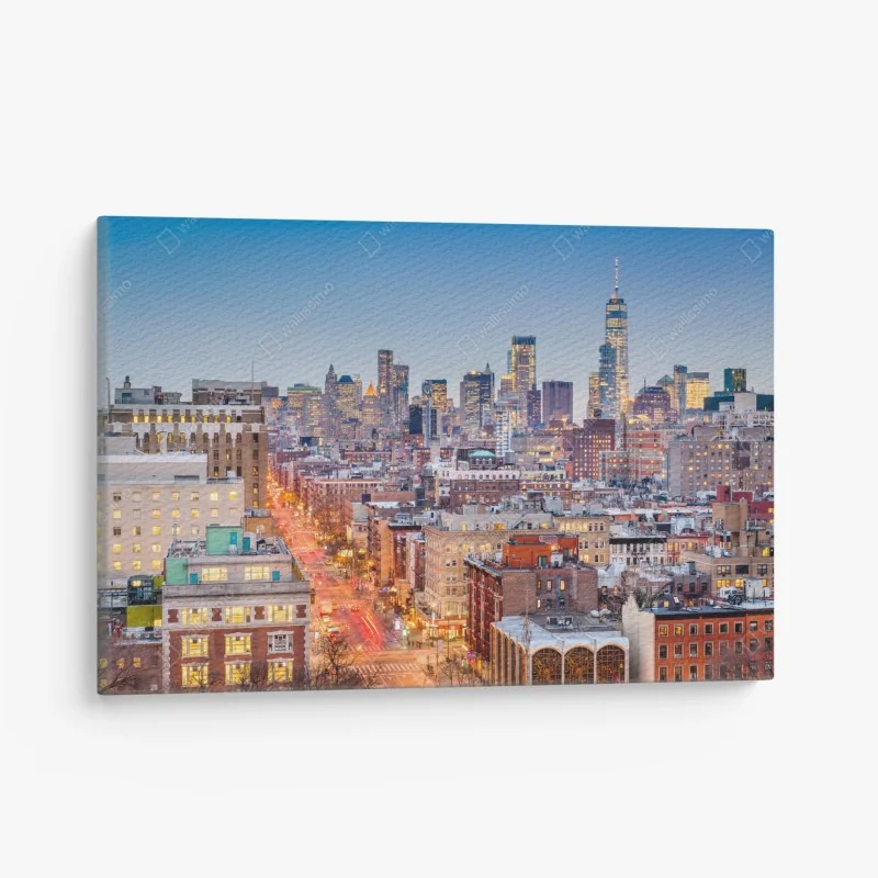Leinwandbild New York skyline bei dämmerung