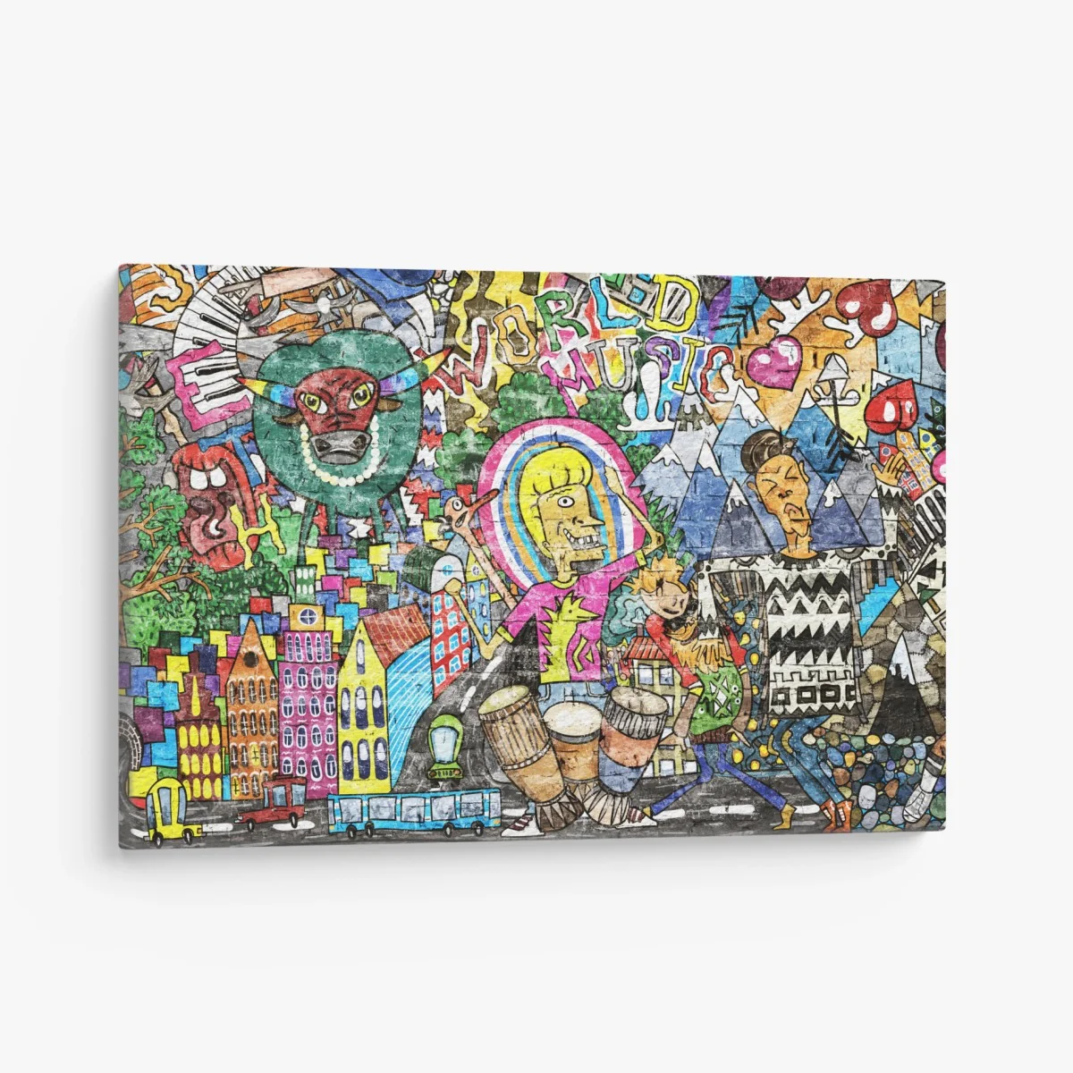 Leinwandbild farbenfrohes graffiti-wandbild – Wallnifity® Leinwandbild farbenfrohes graffiti-wandbild – Wallnifity®