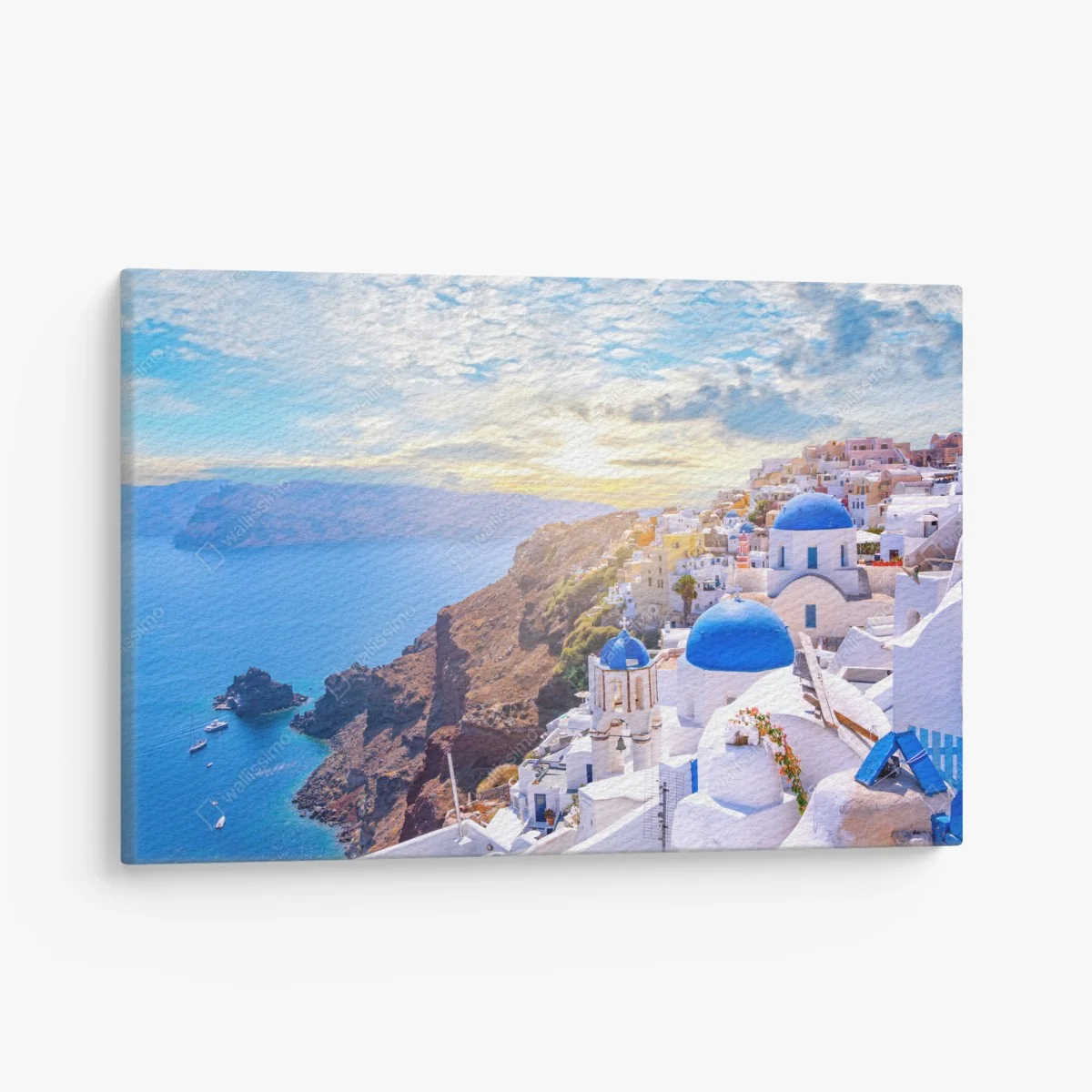 Leinwandbild sonniges Oia auf der caldera von Santorini – Wallnifity® Leinwandbild sonniges Oia auf der caldera von Santorini – Wallnifity®