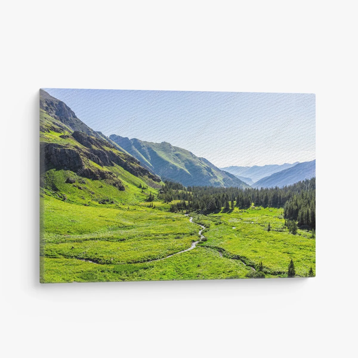 Leinwandbild ruhiges alpenthal – Wallnifity® Leinwandbild ruhiges alpenthal – Wallnifity®