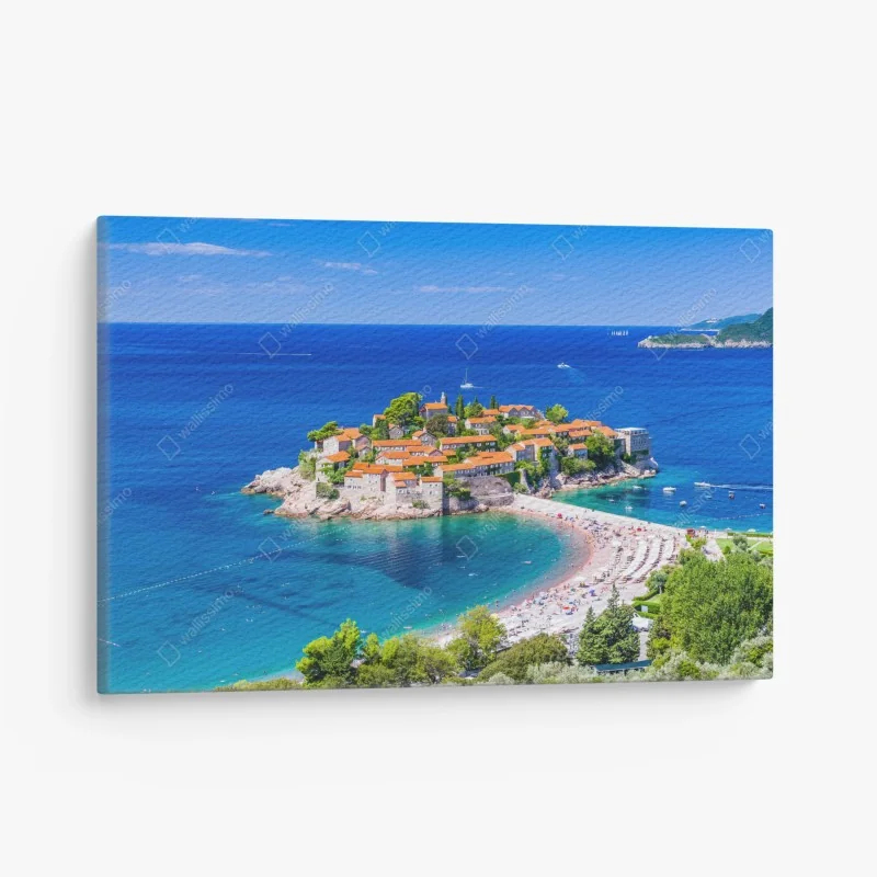 Leinwandbild Sveti Stefan, Montenegro historischer inselkurort