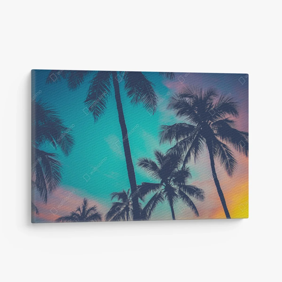 Leinwandbild vintage palmen auf Hawaii bei sonnenuntergang – Wallnifity®