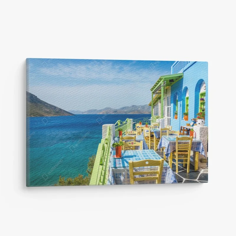 Leinwandbild sonnige terrasse am Mittelmeer