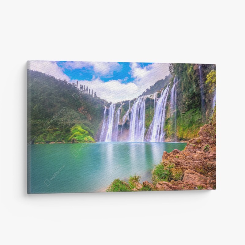 Leinwandbild wasserfall Jiulong in Luoping