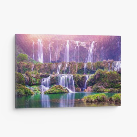 Leinwandbild friedlicher wasserfall Jiulong in Luoping, China – Wallnifity®