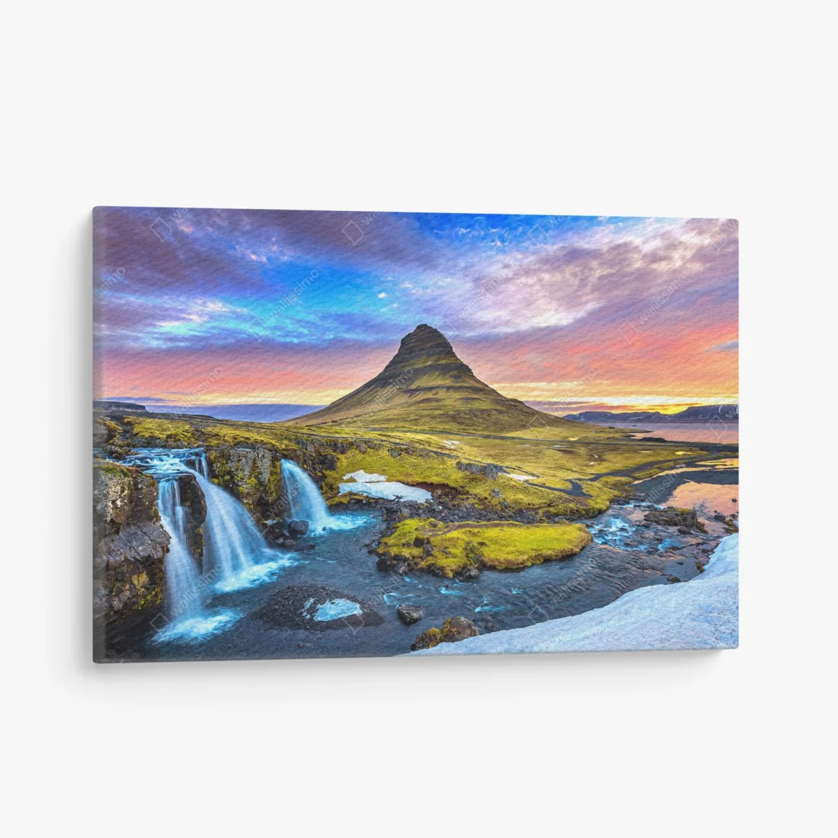 Leinwandbild Kirkjufell sonnenaufgang berglandschaft – Wallnifity® Leinwandbild Kirkjufell sonnenaufgang berglandschaft – Wallnifity®