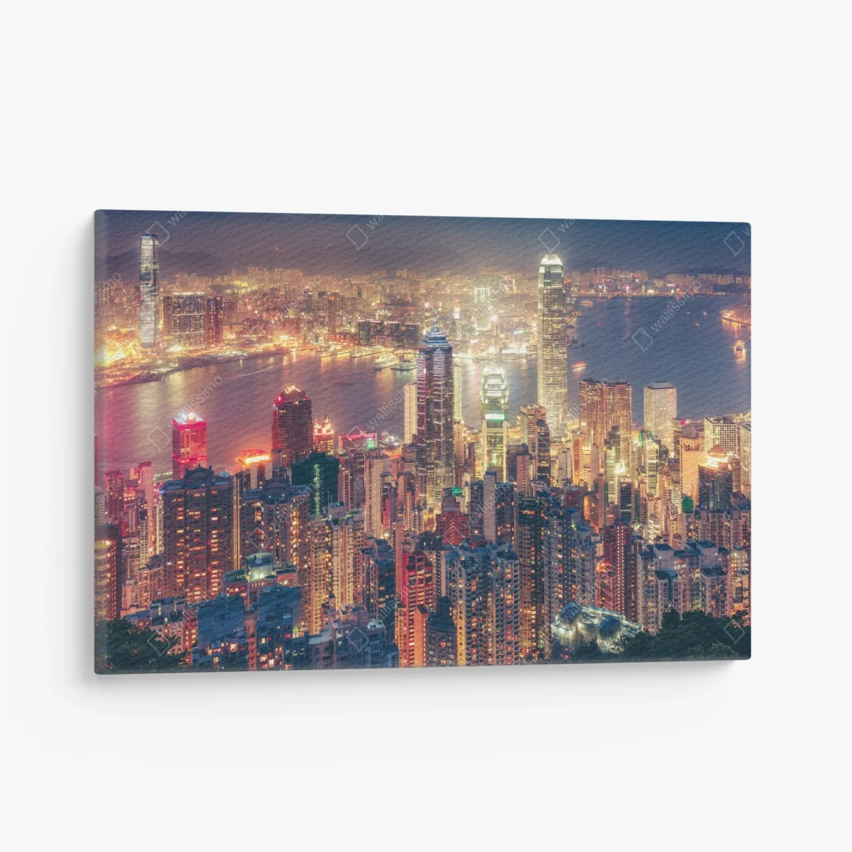 Leinwandbild Hongkong skyline bei nacht vom Victoria Peak – Wallnifity®