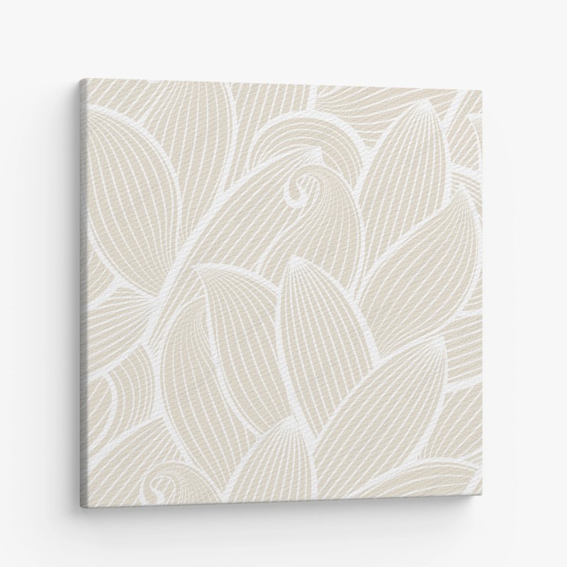 Leinwandbild zartes beige botanisches muster