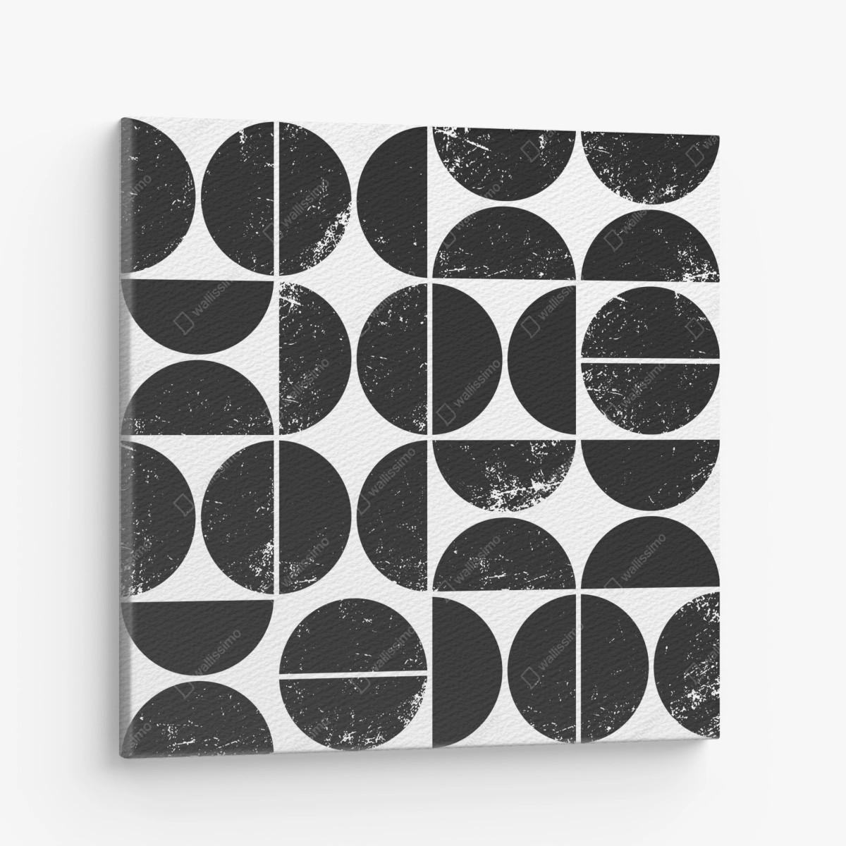 Leinwandbild schwarzes geometrisches kreismuster – Wallnifity®