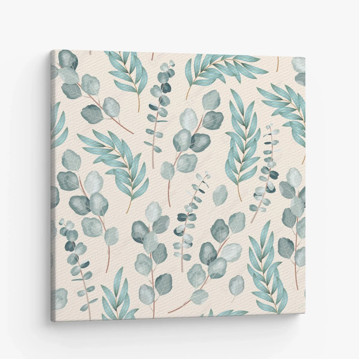 Leinwandbild pastell eukalyptus blattmuster – Wallnifity®
