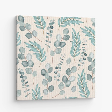 Leinwandbild pastell eukalyptus blattmuster – Wallnifity®