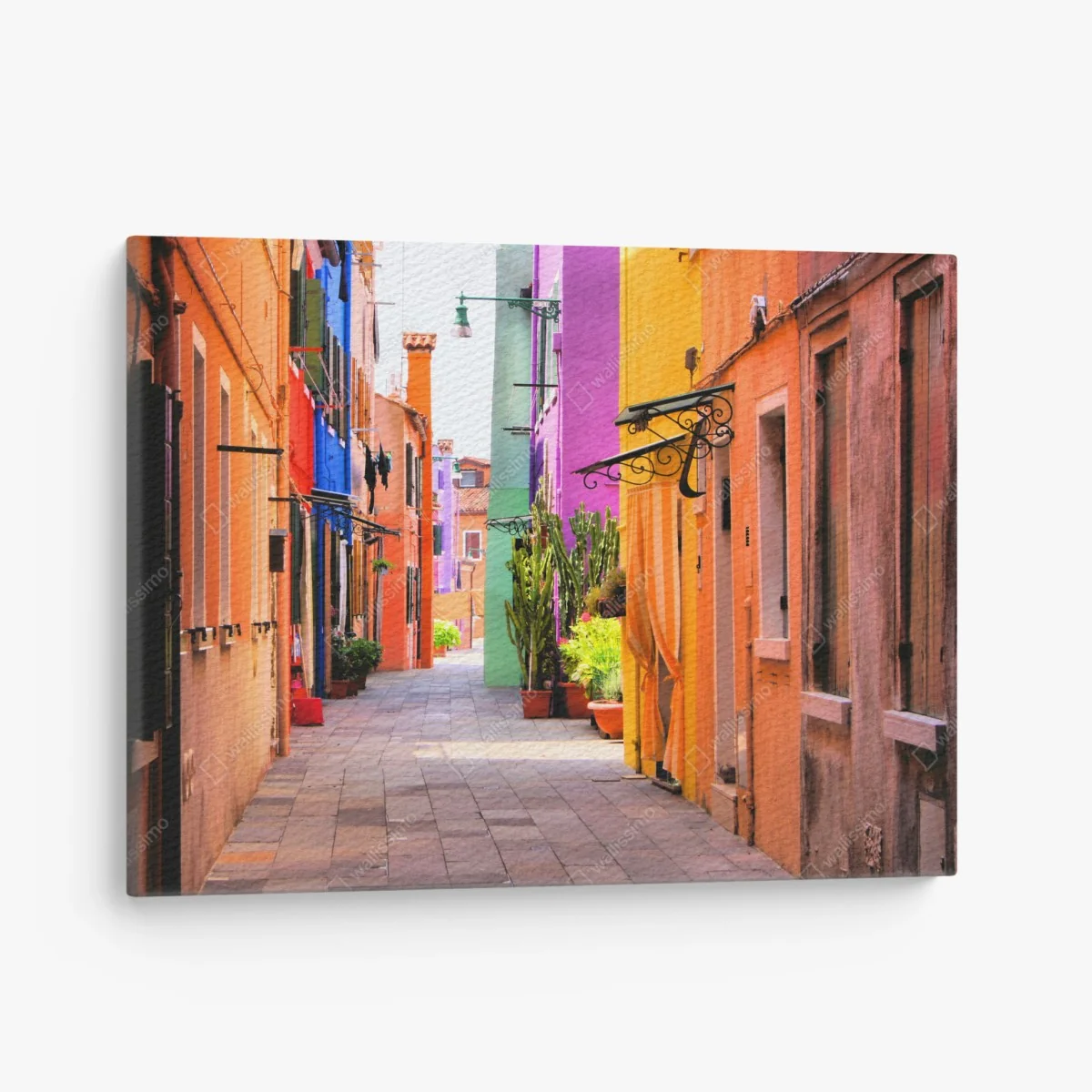 Leinwandbild bunte mediterrane gasse – Wallnifity®