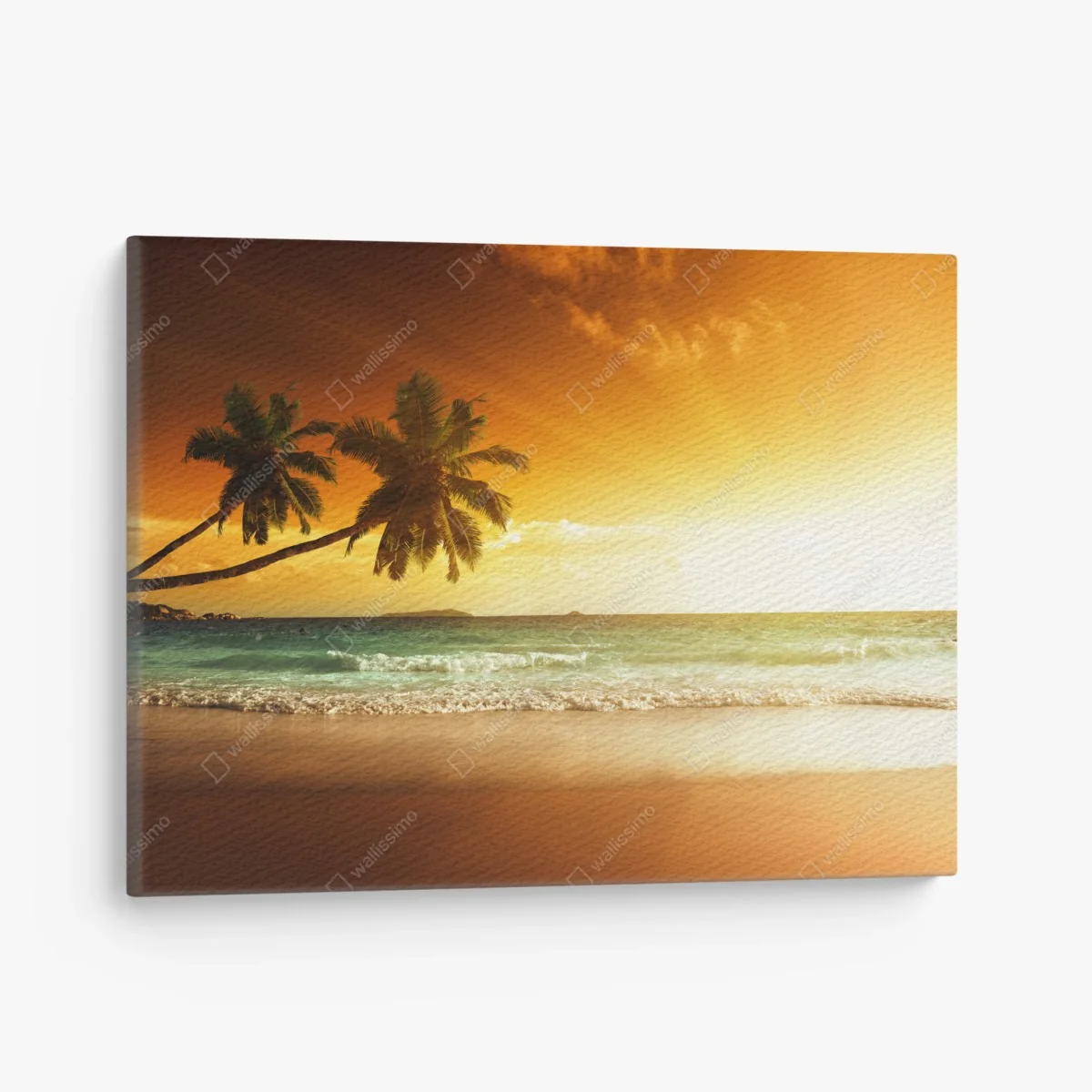 Leinwandbild tropischer sonnenuntergang am strand – Wallnifity® Leinwandbild tropischer sonnenuntergang am strand – Wallnifity®