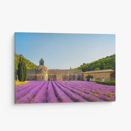 Leinwandbild lavendelfelder bei Abtei Sénanque, Provence – Wallnifity®