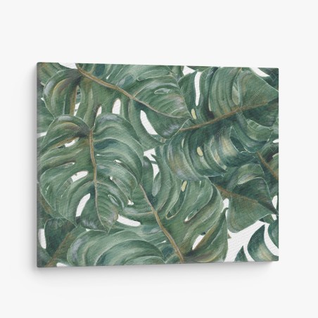 Leinwandbild monstera blätter in aquarell – Wallnifity®