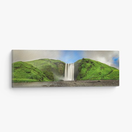 Leinwandbild panorama des wasserfalls Skogafoss – Wallnifity®