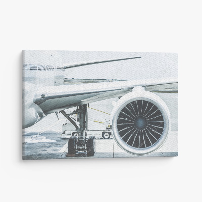 Leinwandbild nahaufnahme triebwerk am terminal