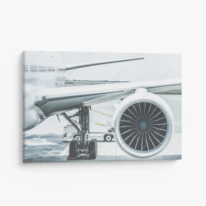 Leinwandbild nahaufnahme triebwerk am terminal