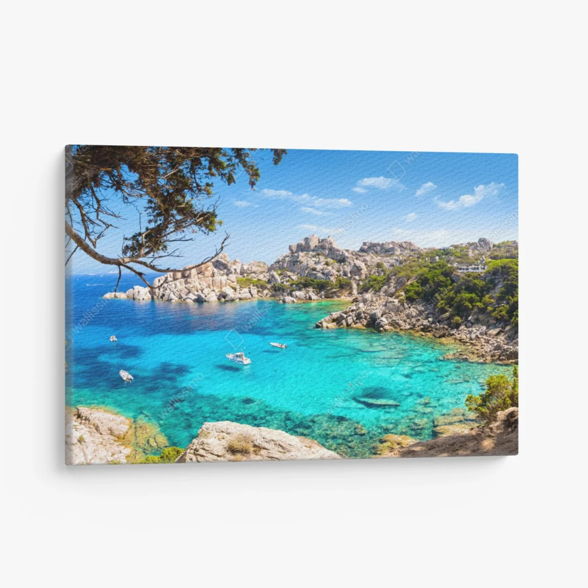 Leinwandbild türkisfarbene bucht mit felsiger küste – Wallnifity® Leinwandbild türkisfarbene bucht mit felsiger küste – Wallnifity®