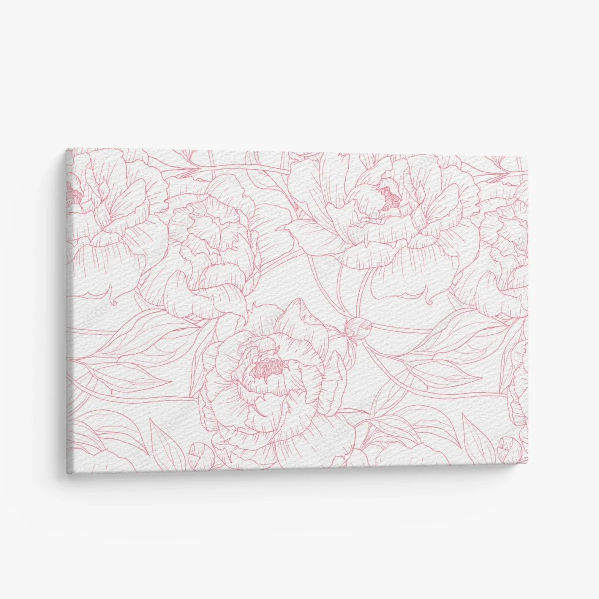 Leinwandbild zartes rosa paeonien-line-art-muster – Wallnifity® Leinwandbild zartes rosa paeonien-line-art-muster – Wallnifity®