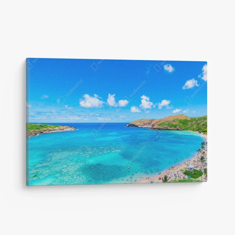 Leinwandbild goldener sonnenaufgang mit hirschen auf frostiger wiese – Wallnifity®