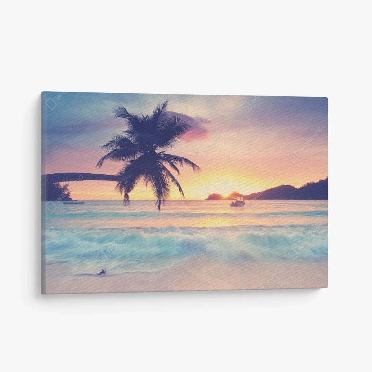 Leinwandbild tropischer pastellsonnenuntergang am meer – Wallnifity®