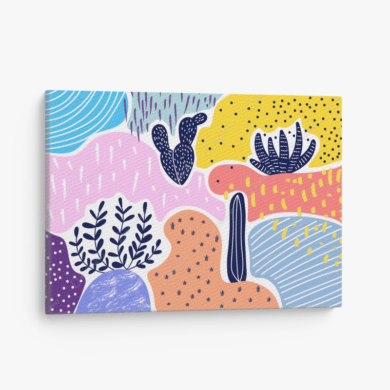 Leinwandbild verspieltes abstraktes botanikmuster