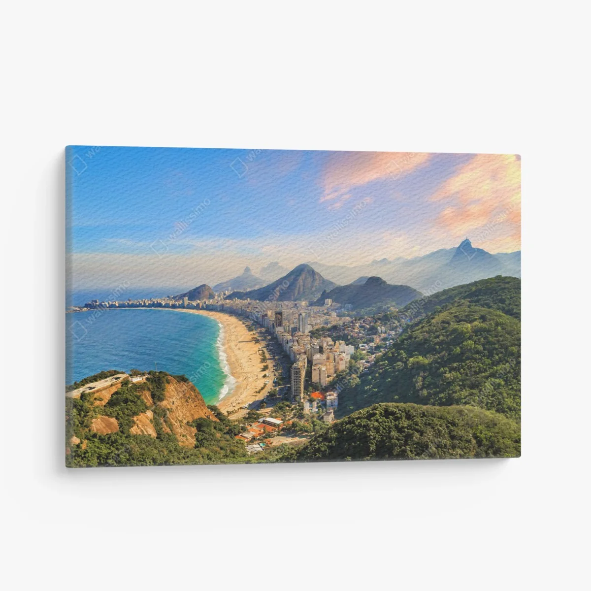 Leinwandbild Copacabana und Ipanema luftaufnahme panorama – Wallnifity® Leinwandbild Copacabana und Ipanema luftaufnahme panorama – Wallnifity®