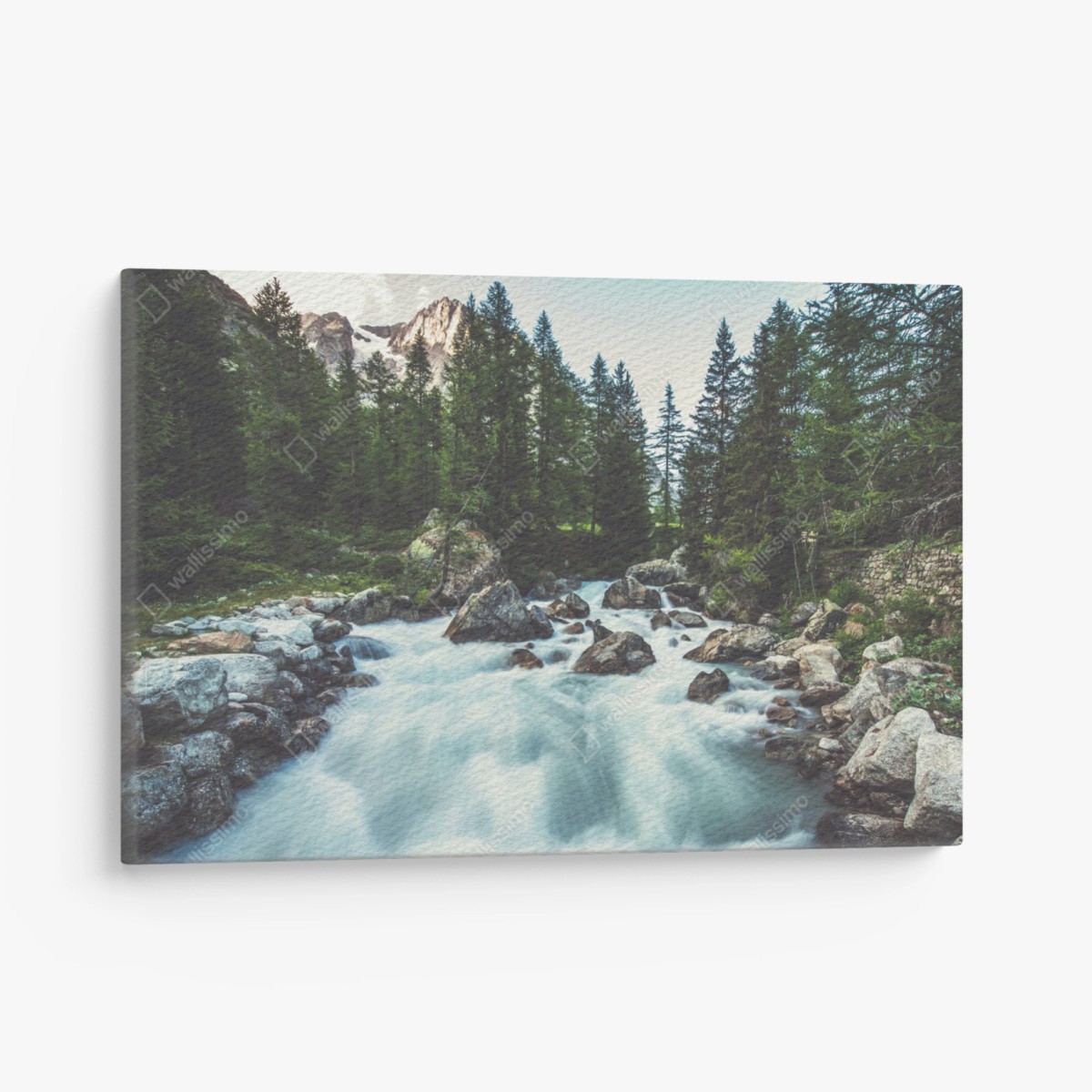 Leinwandbild malerischer alpiner fluss im Ferret Valley – Wallnifity®