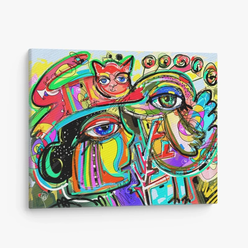 Leinwandbild waldweg durch neblige kiefern – Wallnifity®