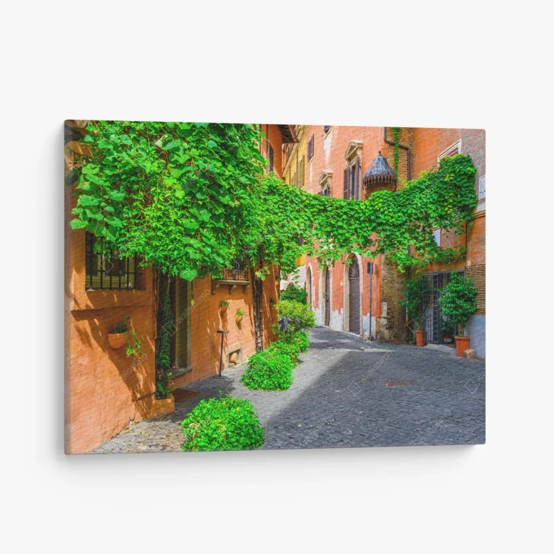 Leinwandbild malerische gasse in Trastevere, Rom