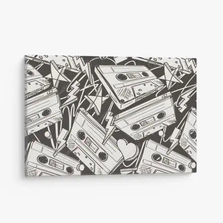 Leinwandbild vintage kassettenmuster – Wallnifity®