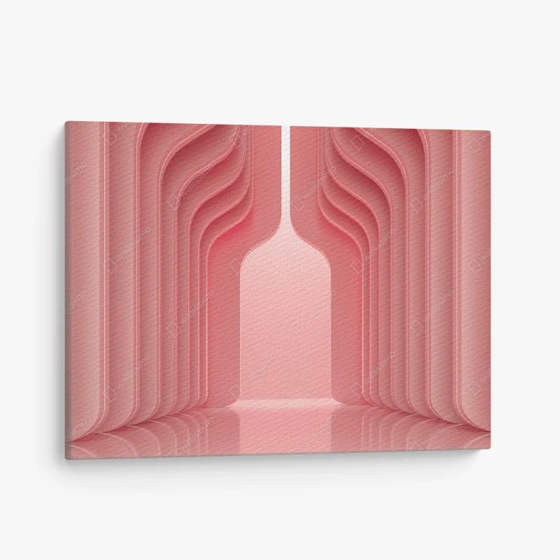 Leinwandbild zeitgenössisches korallenrosa architekturmotiv