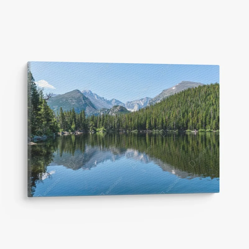 Leinwandbild gebirgssee mit spiegelung