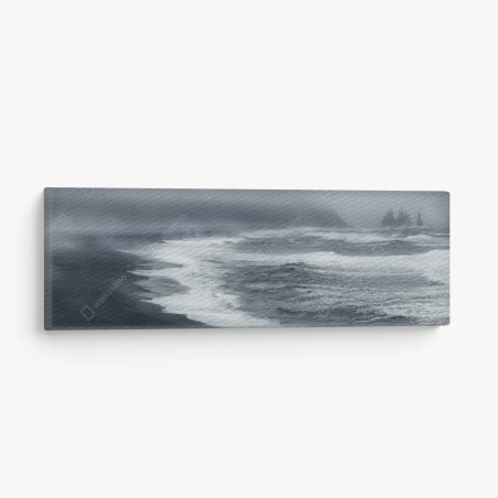 Leinwandbild stürmische küste von Island panorama – Wallnifity®