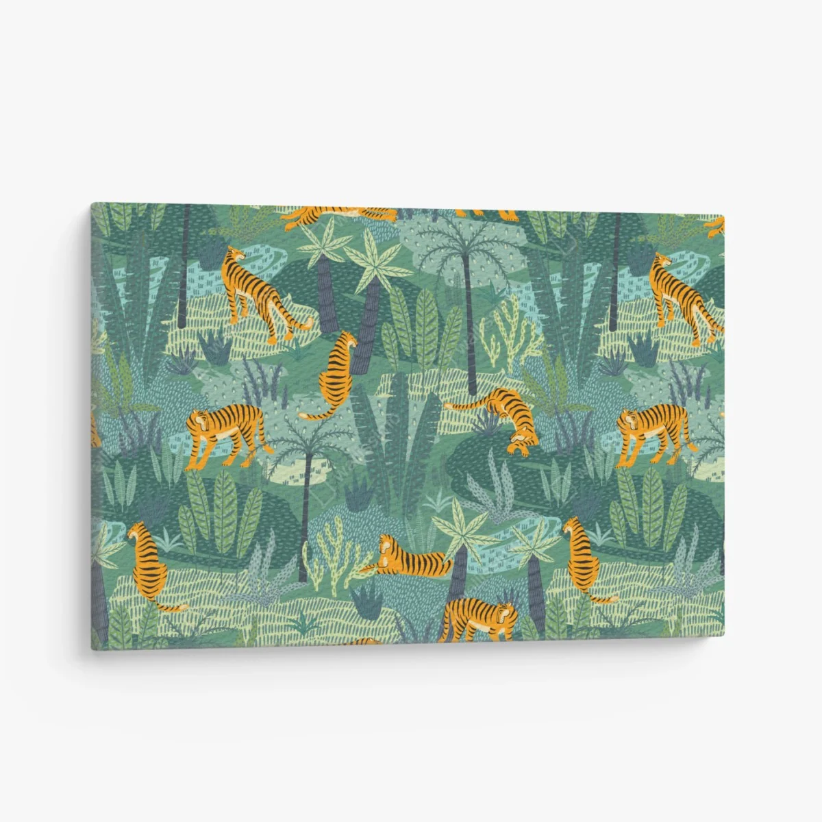 Leinwandbild verspieltes dschungel-tiger-muster – Wallnifity® Leinwandbild verspieltes dschungel-tiger-muster – Wallnifity®