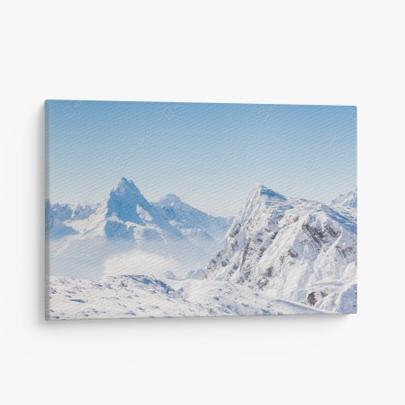 Leinwandbild ruhige panorama verschneiter berge – Wallnifity®