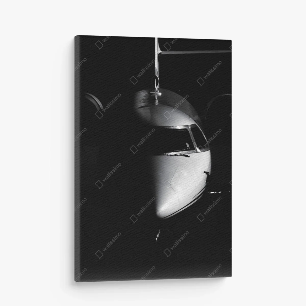 Leinwandbild monochromes porträt der flugzeugnase – Wallnifity® Leinwandbild monochromes porträt der flugzeugnase – Wallnifity®