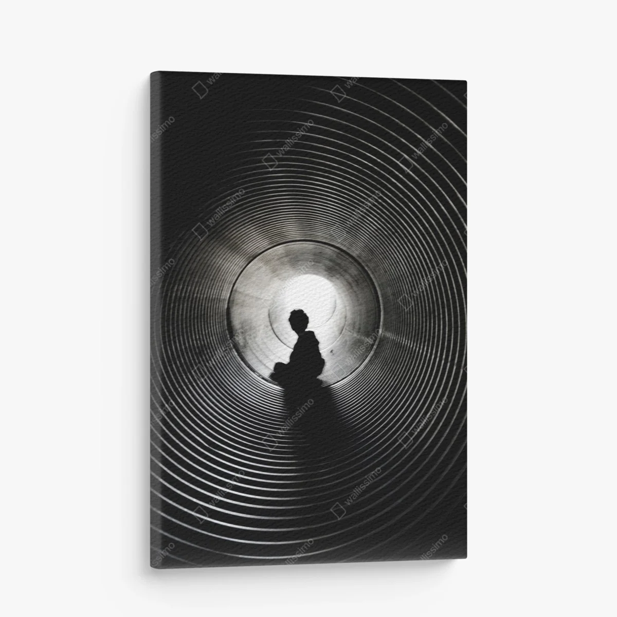 Leinwandbild silhouette in einem spiraltunnel – Wallnifity® Leinwandbild silhouette in einem spiraltunnel – Wallnifity®