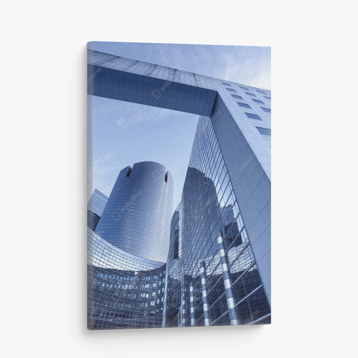 Leinwandbild moderne blaue stadtsilhouette – Wallnifity®