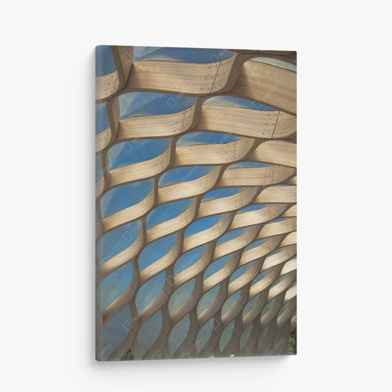 Leinwandbild holzlamellen überdachung in Chicago