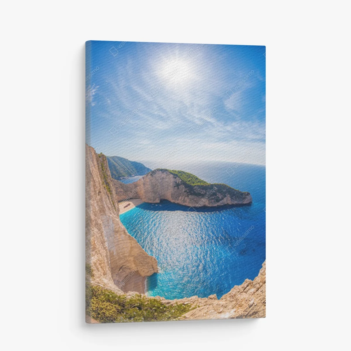 Leinwandbild sonnenklippen am Navagio strand, Zakynthos – Wallnifity® Leinwandbild sonnenklippen am Navagio strand, Zakynthos – Wallnifity®