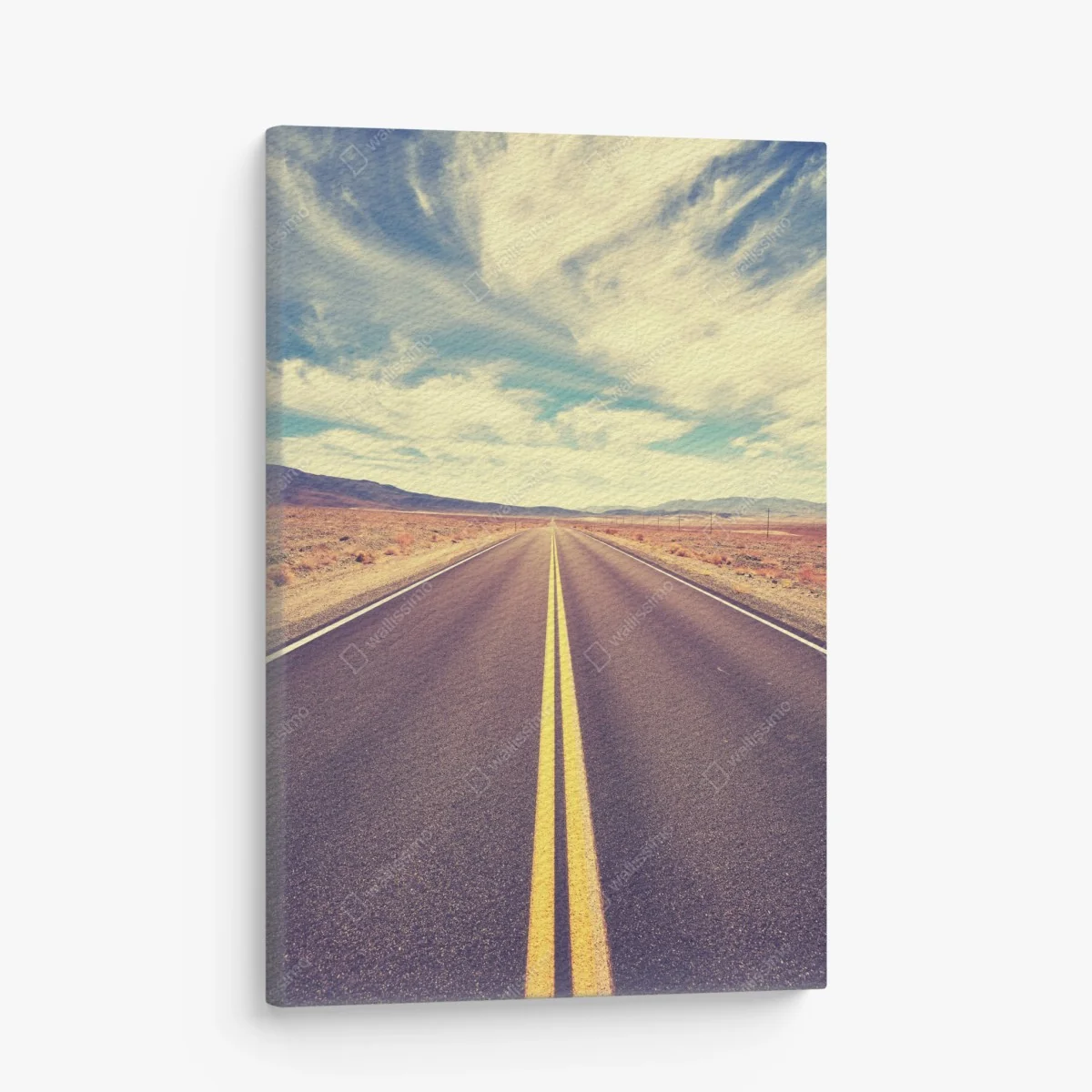 Leinwandbild vintage wüstenstraße, Death Valley – Wallnifity® Leinwandbild vintage wüstenstraße, Death Valley – Wallnifity®