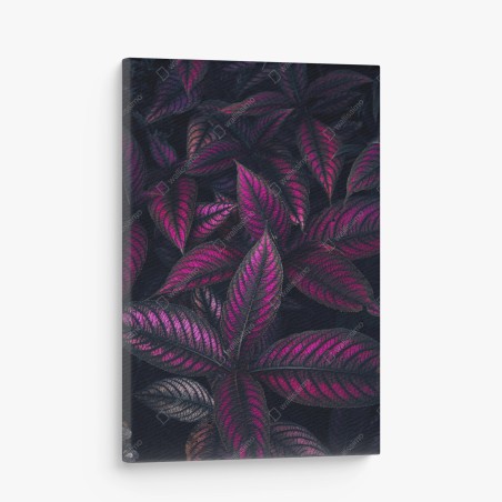 Leinwandbild leuchtendes violettes blättermotiv – Wallnifity®